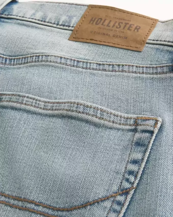 Light Wash Slim Straight Jeans