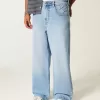 Light Wash Spider Graphic Super Baggy Jeans