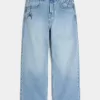 Light Wash Spider Graphic Super Baggy Jeans