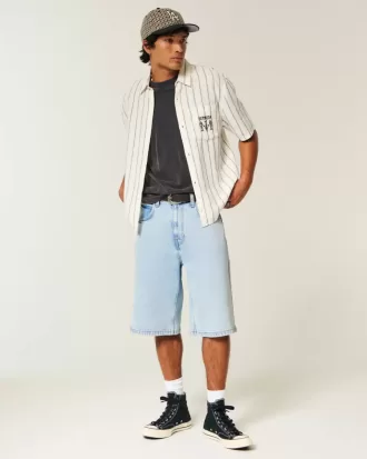 Light Wash Super Baggy Denim Shorts
