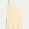 Linen-Blend Asymmetrical Mini Dress
