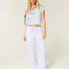 Linen-Blend Baggy Pull-On Pants