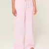 Linen-Blend Baggy Pull-On Pants