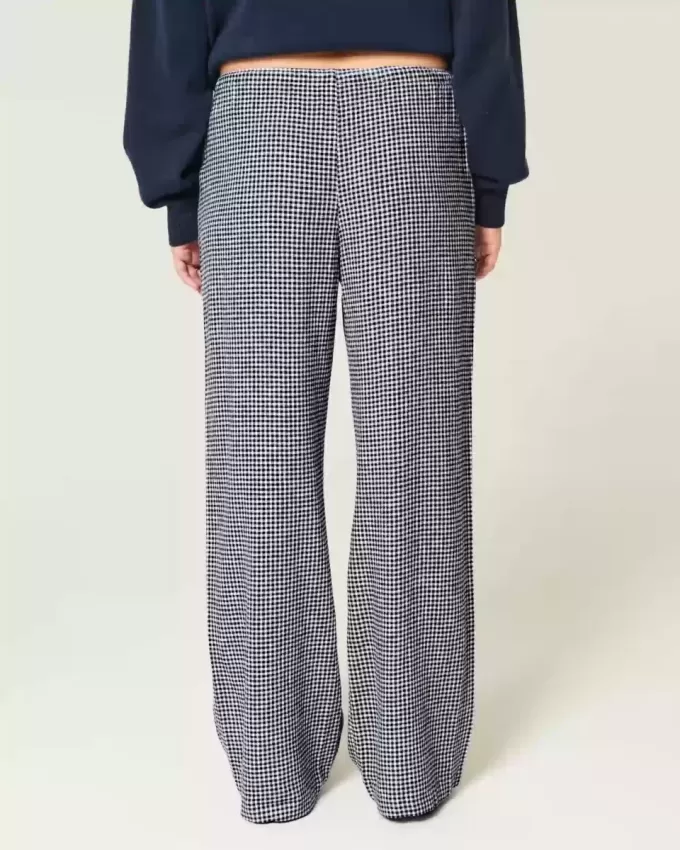 Linen-Blend Baggy Pull-On Pants