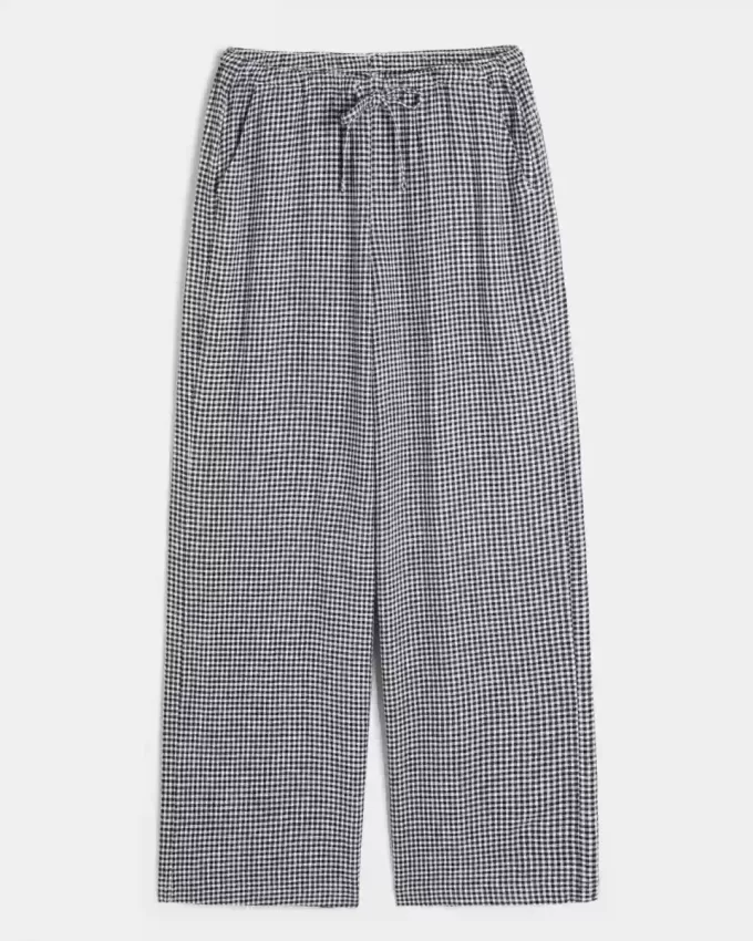 Linen-Blend Baggy Pull-On Pants