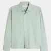 Linen-Blend Button-Through Shirt