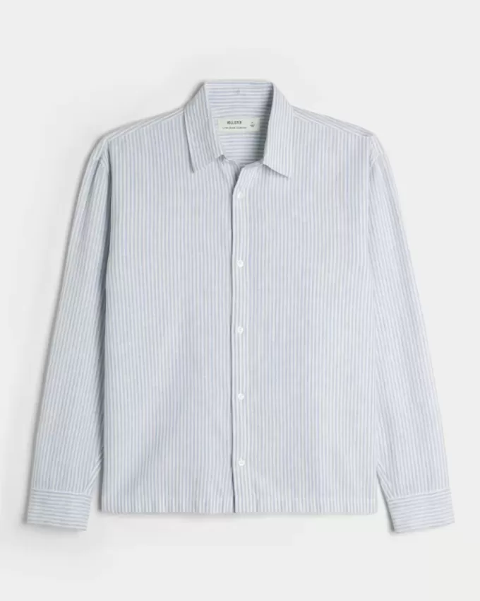 Linen-Blend Button-Through Shirt Linen-Blend Button-Through Shirt