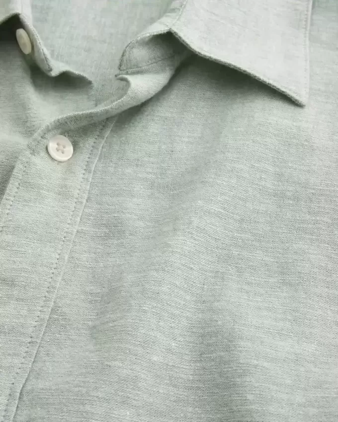 Linen-Blend Button-Through Shirt