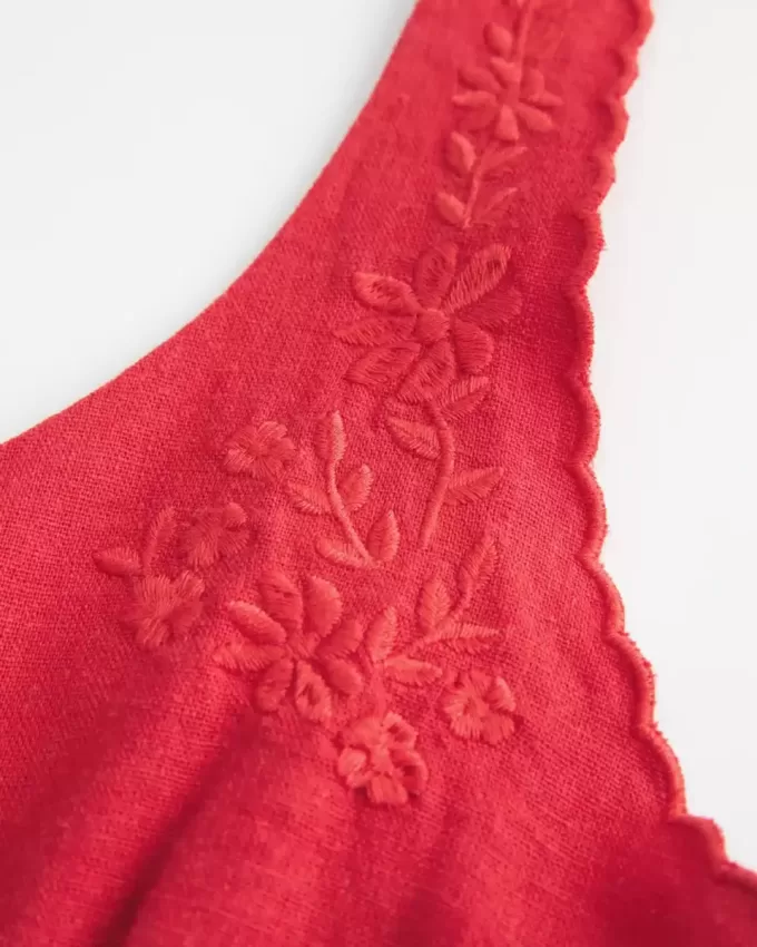 Linen Blend Button-Through Top