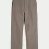 Linen-Blend Flex Waist Baggy Pants