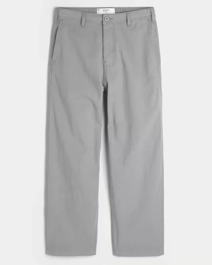 Linen-Blend Flex Waist Baggy Pants