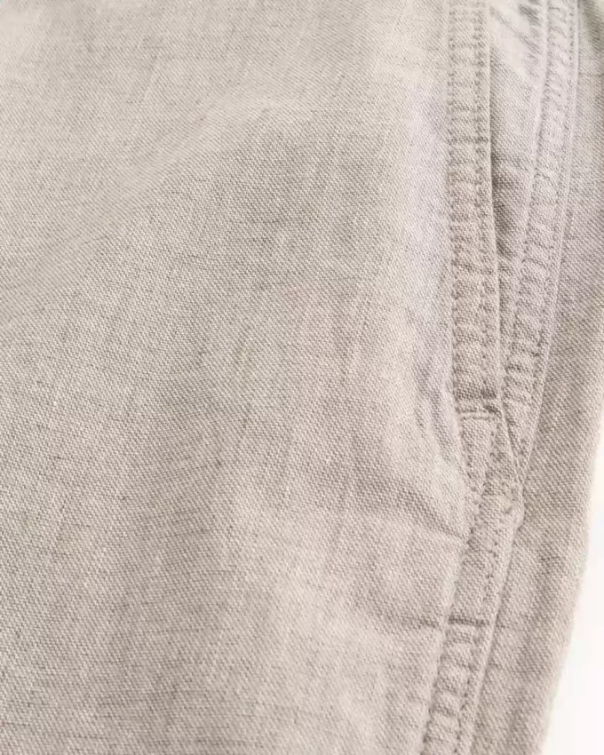 Linen-Blend Flex Waist Baggy Pants