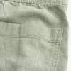 Linen-Blend Flex-Waist Baggy Pants