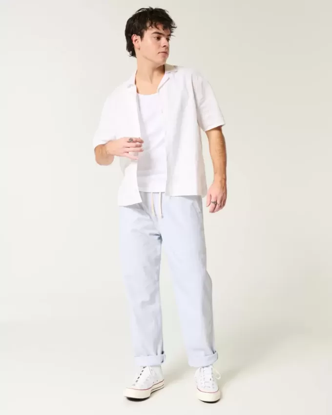 Linen-Blend Loose Pull-On Pants Linen-Blend Loose Pull-On Pants