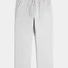 Linen-Blend Loose Pull-On Pants
