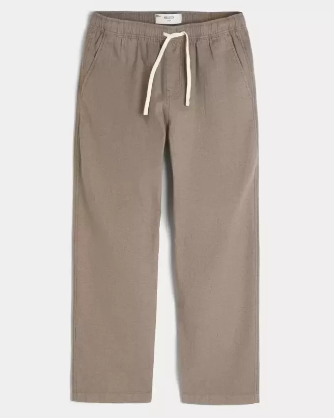 Linen-Blend Loose Pull-On Pants Linen-Blend Loose Pull-On Pants