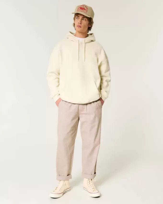 Linen-Blend Loose Pull-On Pants
