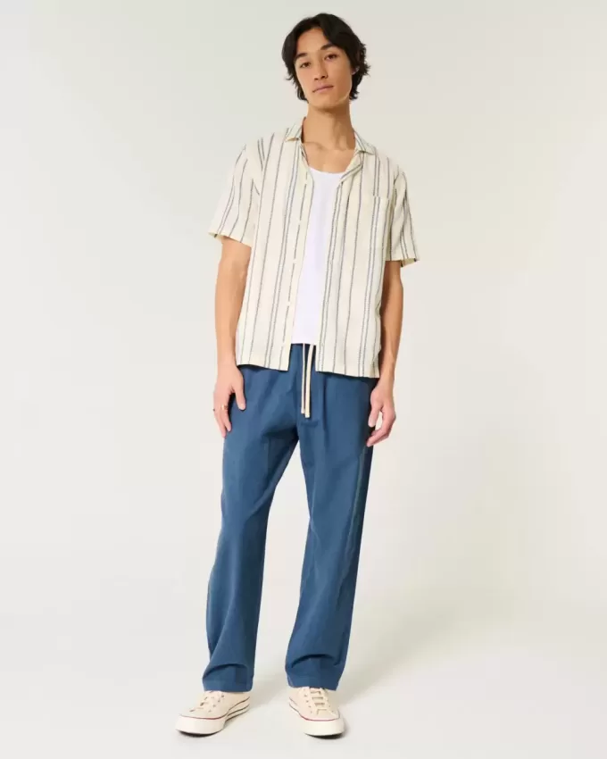 Linen-Blend Loose Pull-On Pants Linen-Blend Loose Pull-On Pants