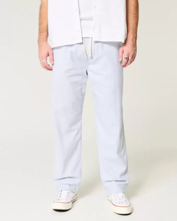 Linen-Blend Loose Pull-On Pants Linen-Blend Loose Pull-On Pants
