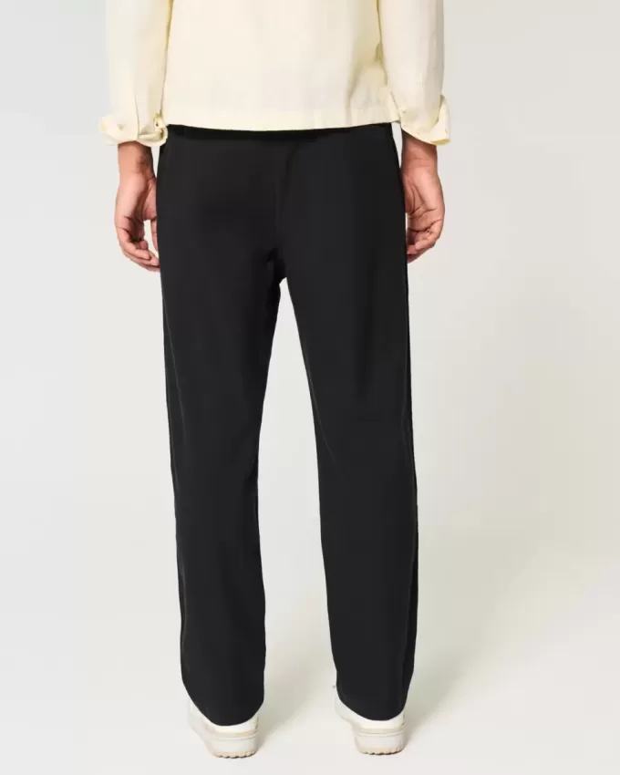 Linen-Blend Loose Pull-On Pants