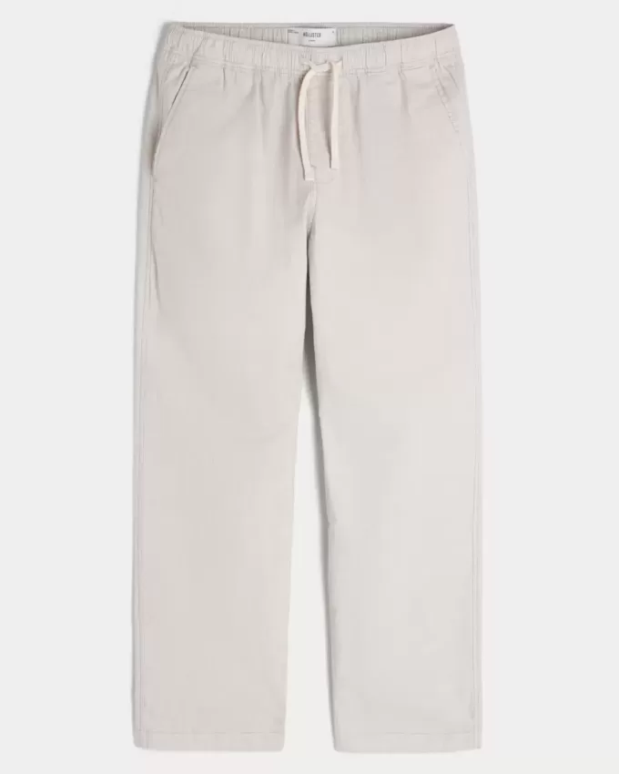 Linen-Blend Loose Pull-On Pants