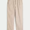 Linen-Blend Loose Pull-On Pants