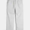 Linen-Blend Loose Pull-On Pants