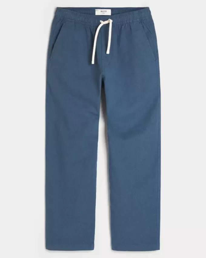 Linen-Blend Loose Pull-On Pants Linen-Blend Loose Pull-On Pants
