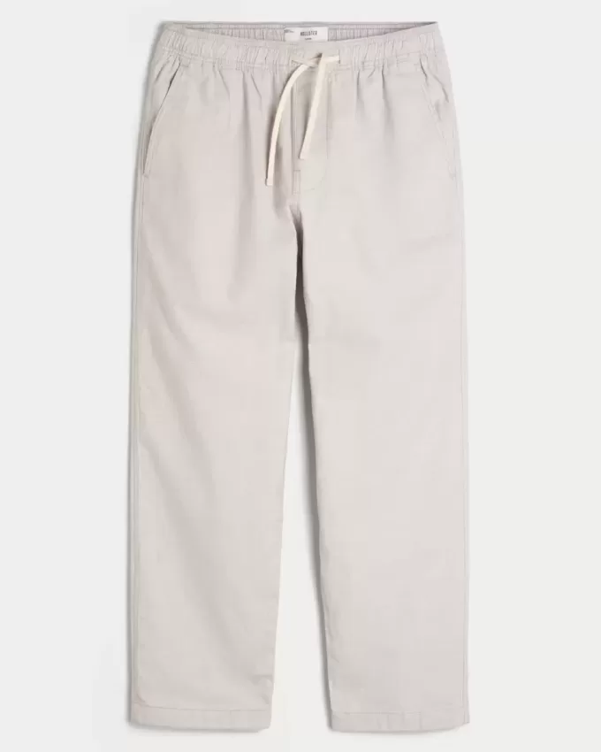 Linen-Blend Loose Pull-On Pants