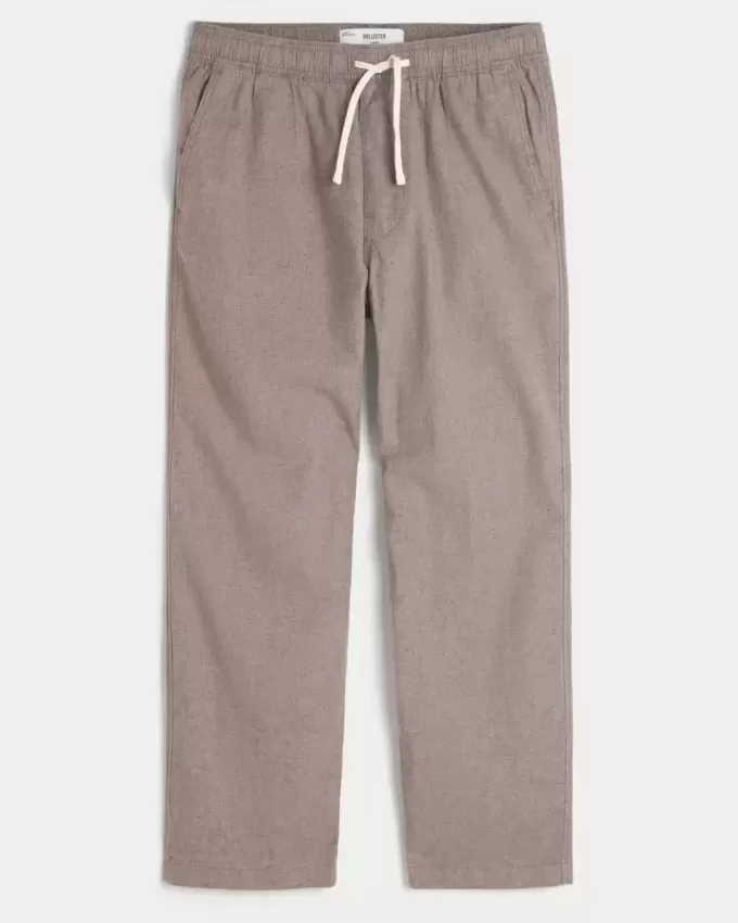 Linen-Blend Loose Pull-On Pants Linen-Blend Loose Pull-On Pants