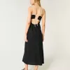 Linen-Blend Open-Back Slip Midi Dress Linen-Blend Open-Back Slip Midi Dress
