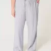 Linen-Blend Pull-On Baggy Pants