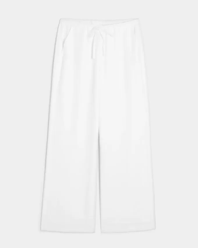 Linen-Blend Pull-On Baggy Pants