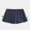 Linen-Blend Side Bow Soft Shorts