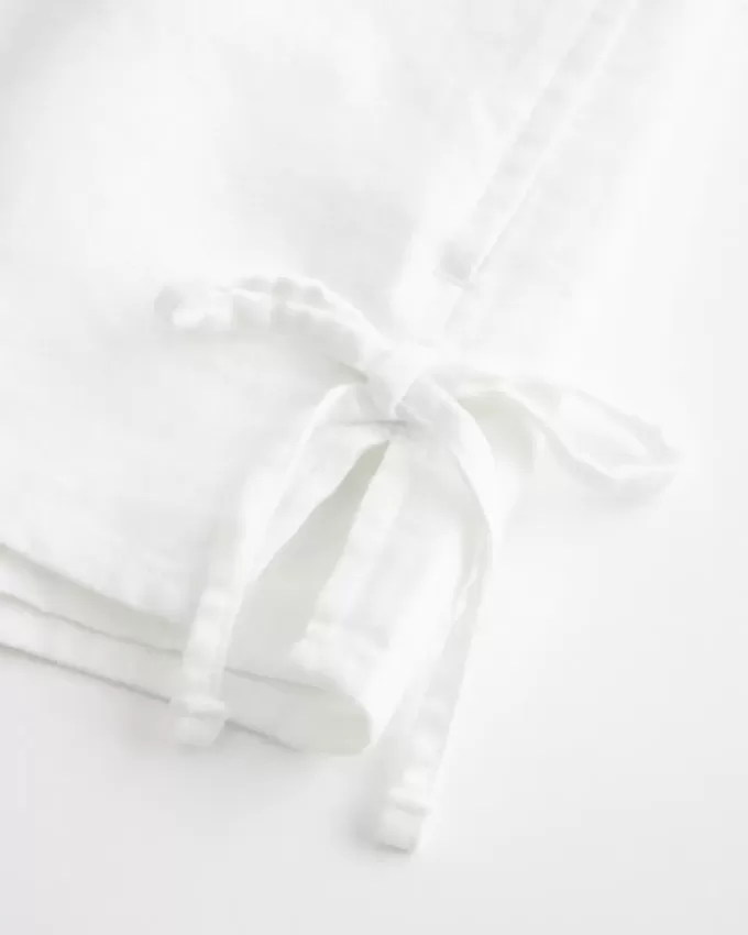 Linen-Blend Side Bow Soft Shorts