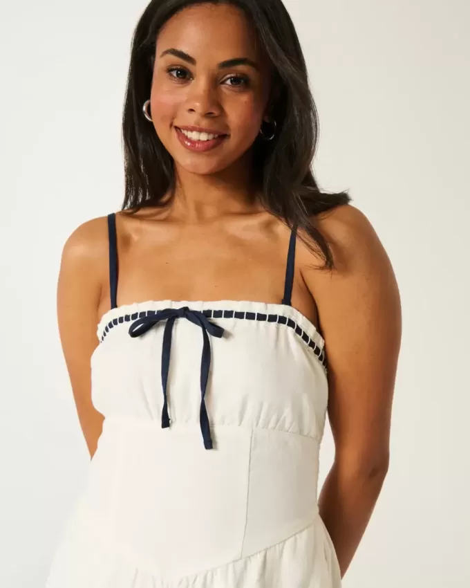 Linen-Blend Strapless Jumpsuit