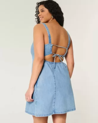 Linen-Blend Structured Mini Dress