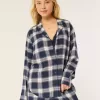 Long-Sleeve Flannel Pajama Top