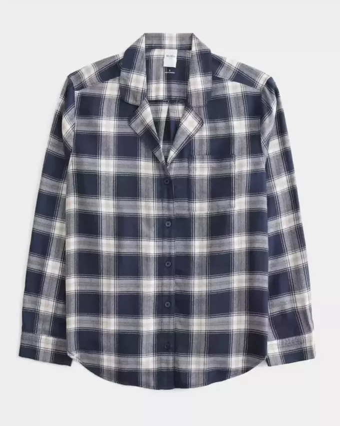 Long-Sleeve Flannel Pajama Top
