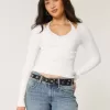 Long-Sleeve Halter Tie Sweater Long-Sleeve Halter Tie Sweater