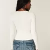 Long-Sleeve Lace Trim Wrap Top