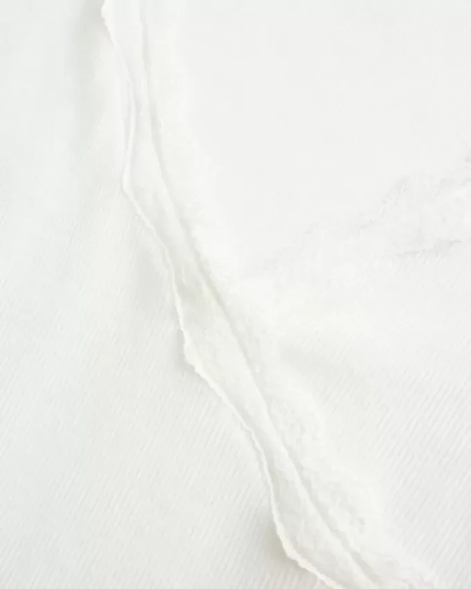 Long-Sleeve Lace Trim Wrap Top