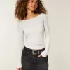 Long-Sleeve Slash-Neck Top Long-Sleeve Slash-Neck Top