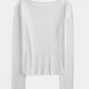Long-Sleeve Slash-Neck Top Long-Sleeve Slash-Neck Top