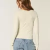 Long-Sleeve Square-Neck Top