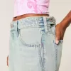 Low-Rise Adjustable Waist Light Wash Baggy Jeans