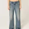 Low-Rise Adjustable Waist Medium Wash Baggy Jeans
