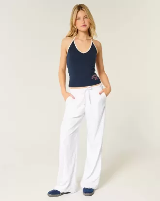 Low-Rise Baggy Pull-On Pants