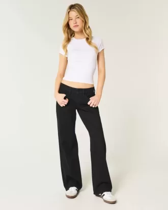 Low-Rise Black Baggy Jeans
