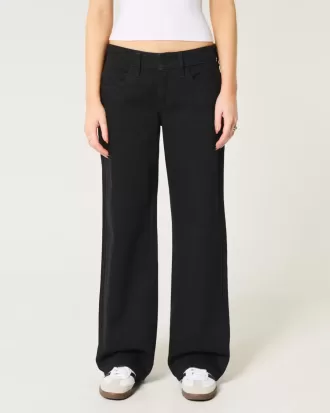Low-Rise Black Baggy Jeans